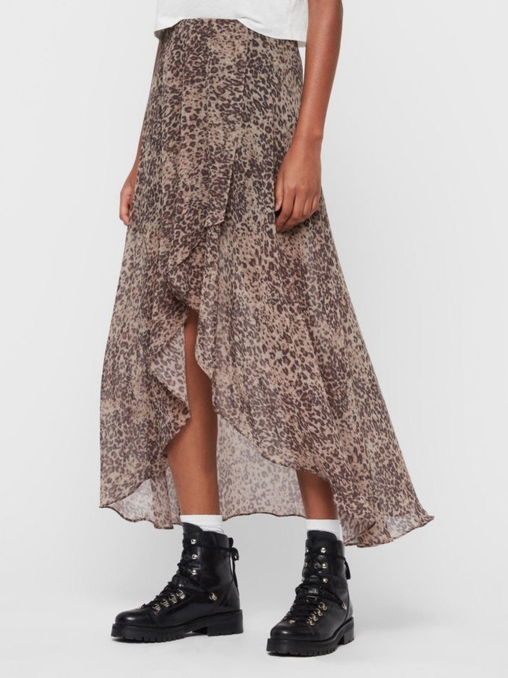 All Saints Leopard Slvina Patch Skirt Size US 2